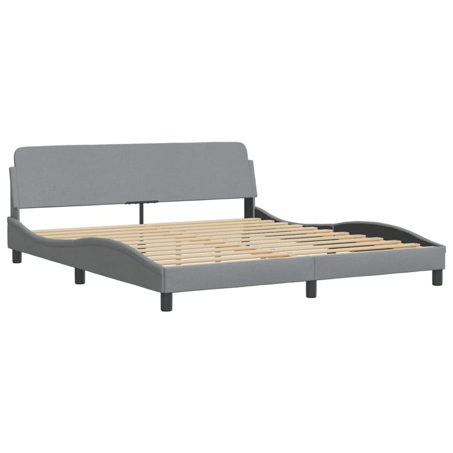 Bedframe Met Led-Verlichting Stof Lichtgrijs 180X200 Cm