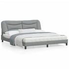 LED Bed Frame without mattress "Hvar" fabric 180x200 cm light grey