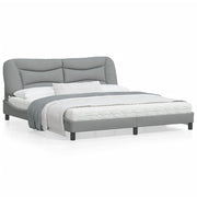 Bedframe 180x200 cm lichtgrijs stof met LED