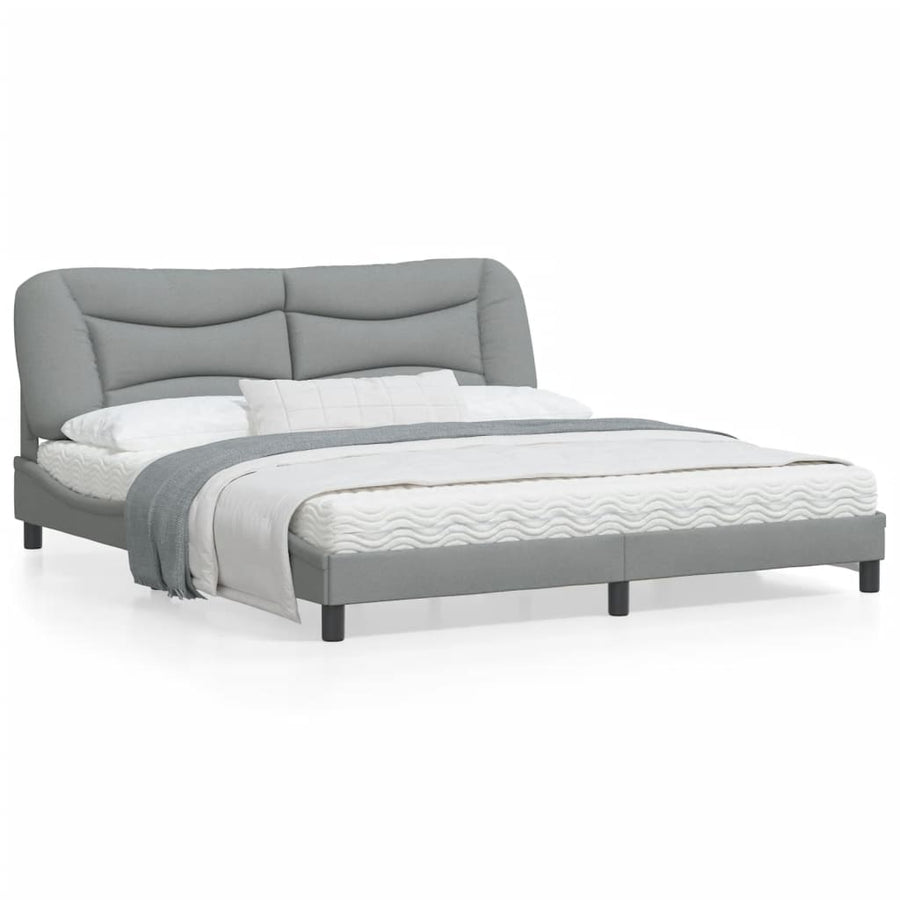 Bedframe Met Led-Verlichting Stof Lichtgrijs 180X200 Cm