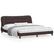 Bedframe 180x200 cm stof donkerbruin met LED