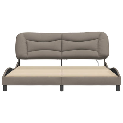 Bedframe Met Led-Verlichting Stof Taupe 180X200 Cm