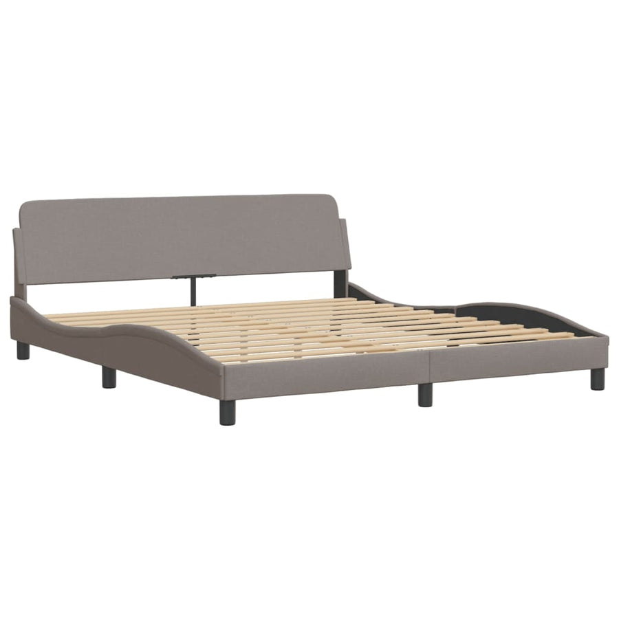 Bedframe Met Led-Verlichting Stof Taupe 180X200 Cm