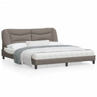 Bed frame with LED without mattress "Hvar" 180x200 cm fabric taupe