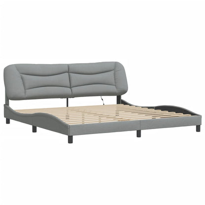 Bedframe Met Led-Verlichting Stof Lichtgrijs 200X200 Cm