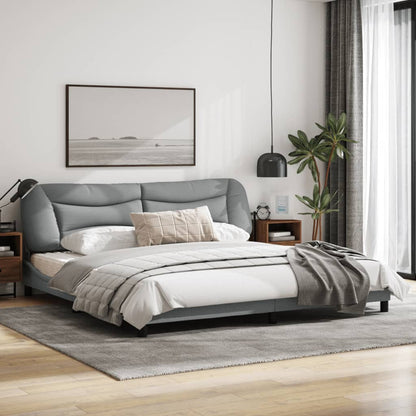 Bedframe Met Led-Verlichting Stof Lichtgrijs 200X200 Cm