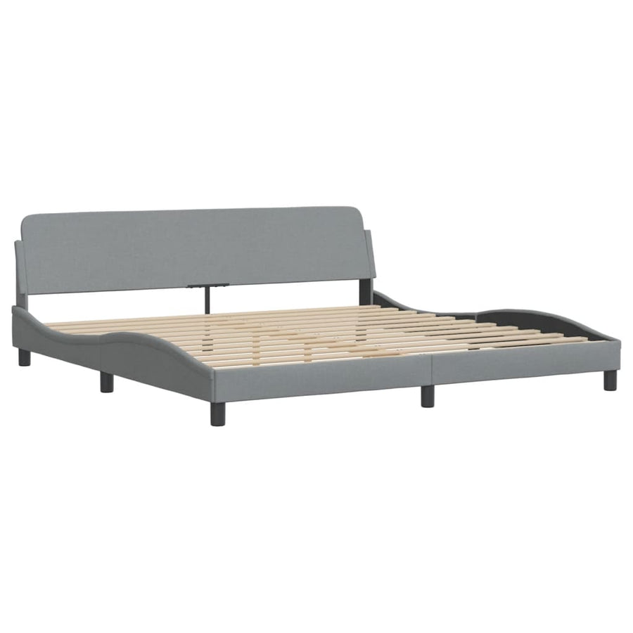 Bedframe Met Led-Verlichting Stof Lichtgrijs 200X200 Cm