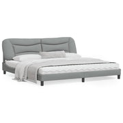 Bedframe 200x200 cm lichtgrijs stof met LED