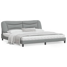 Bedframe Met Led-Verlichting Stof Lichtgrijs 200X200 Cm