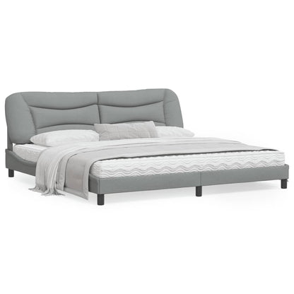 Bedframe Met Led-Verlichting Stof Lichtgrijs 200X200 Cm