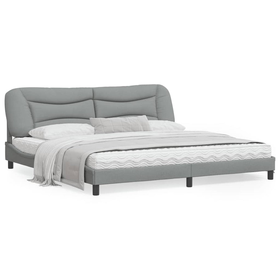 Bedframe Met Led-Verlichting Stof Lichtgrijs 200X200 Cm