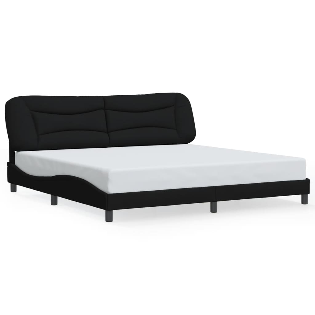 Bedframe met LED zonder matras "Hvar" 200x200 cm stof zwart
