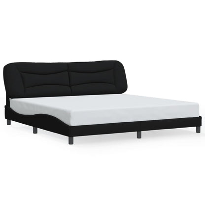 Bedframe met LED zonder matras "Hvar" 200x200 cm stof zwart