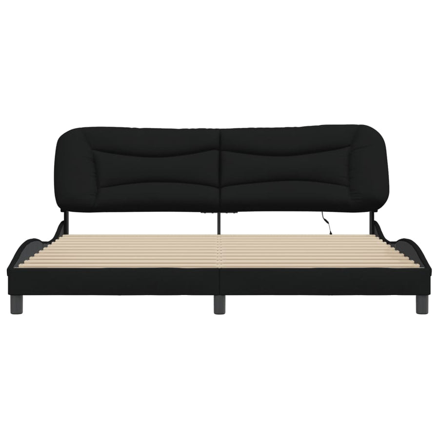 Bedframe met LED zonder matras "Hvar" 200x200 cm stof zwart