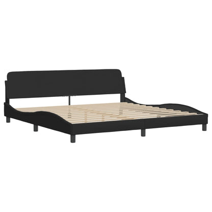 Bedframe met LED zonder matras "Hvar" 200x200 cm stof zwart