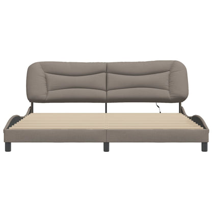 Bedframe Met Led-Verlichting Stof Taupe 200X200 Cm