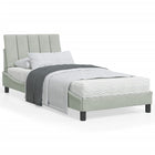 Bedframe 90x190 cm fluweel lichtgrijs met LED