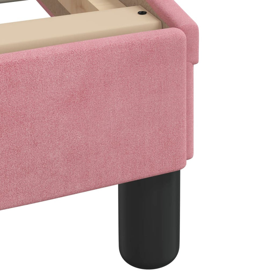 Bedframe Met Led-Verlichting Fluweel 90 x 190 cm Roze