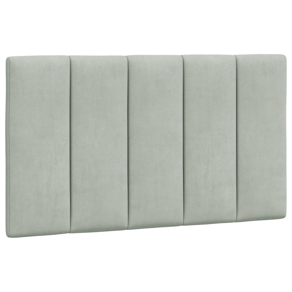 Bedframe Met Led-Verlichting Fluweel Lichtgrijs 90X200 Cm