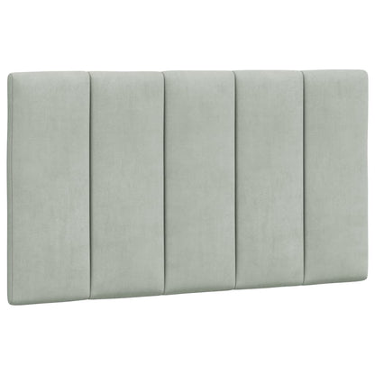 Bedframe Met Led-Verlichting Fluweel Lichtgrijs 90X200 Cm