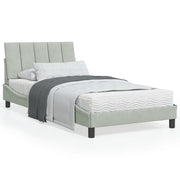 Bedframe 100x200 cm lichtgrijs fluweel met LED