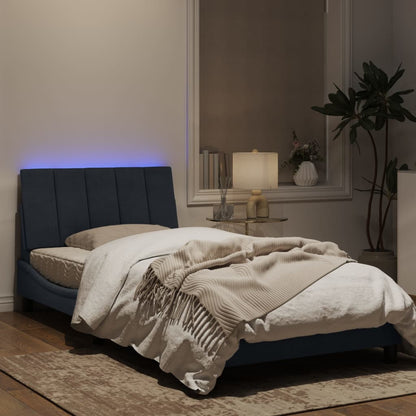 Bedframe Met Led-Verlichting Fluweel Donkergrijs 100X200 Cm