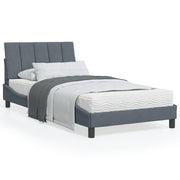 Bedframe 100x200 cm donkergrijs fluweel met LED