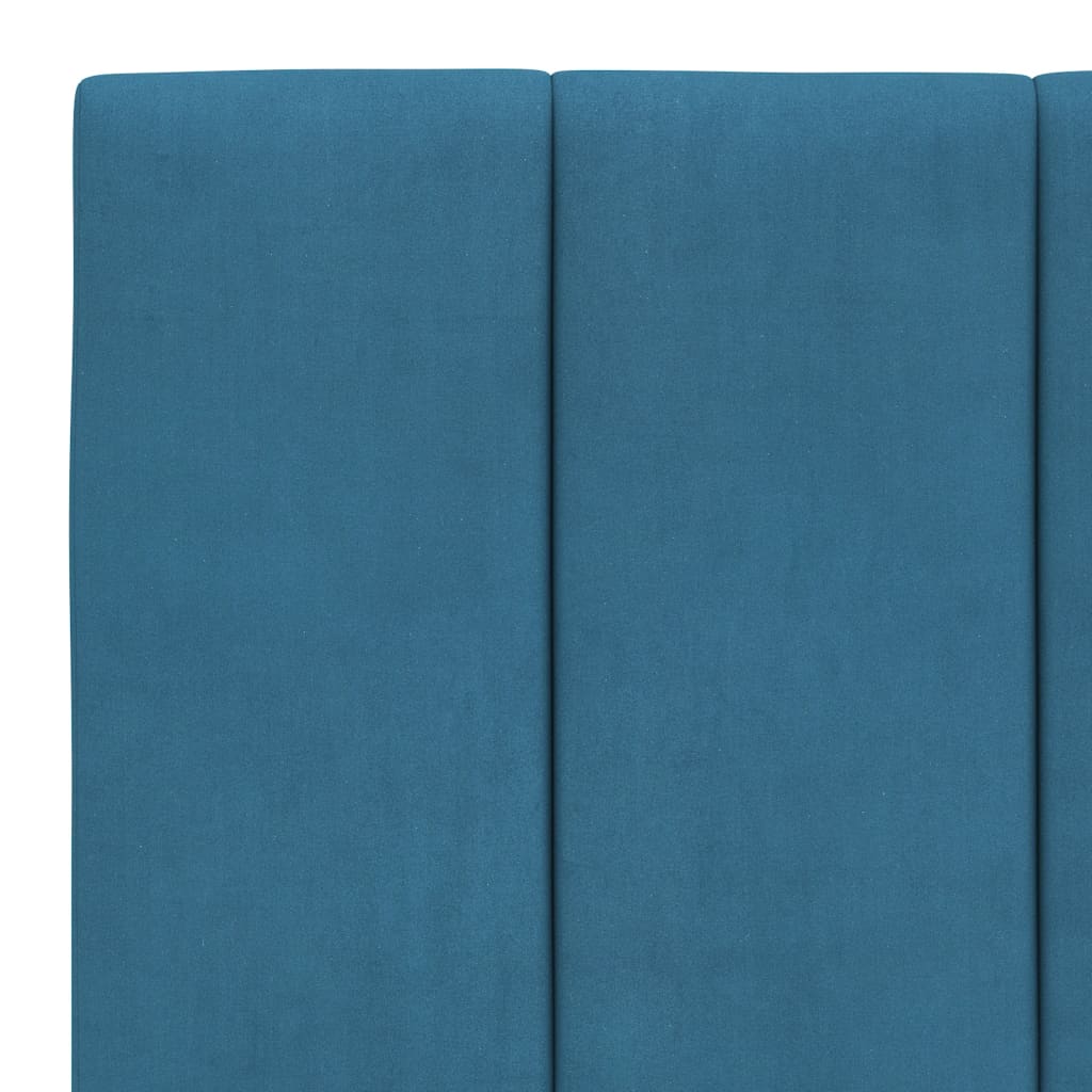 Bedframe Met Led-Verlichting Fluweel Blauw 100X200 Cm