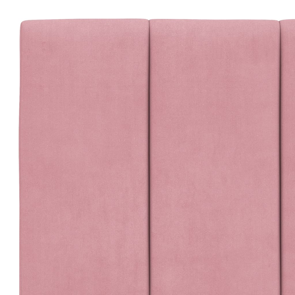 Bedframe Met Led-Verlichting Fluweel Roze 100X200 Cm