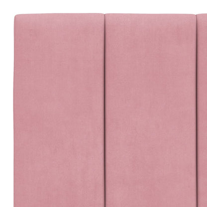 Bedframe Met Led-Verlichting Fluweel Roze 100X200 Cm