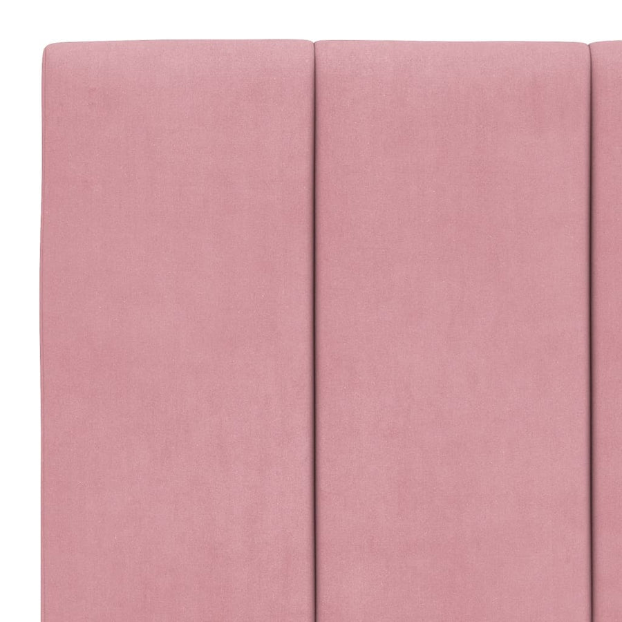 Bedframe Met Led-Verlichting Fluweel Roze 100X200 Cm
