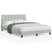 Bedframe 120x200 cm lichtgrijs fluweel met LED