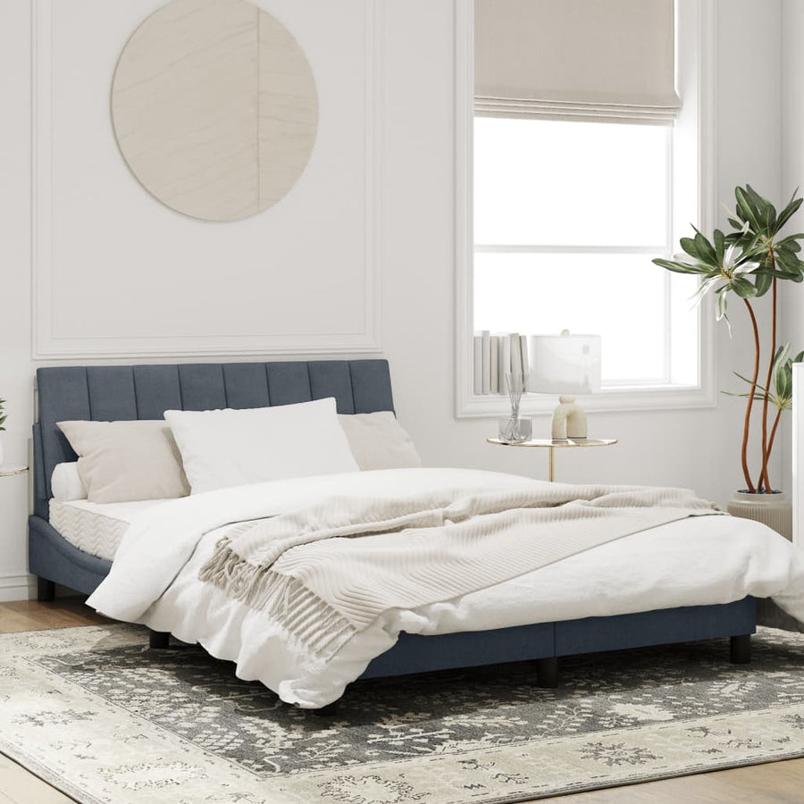 Bedframe Met Led-Verlichting Fluweel Donkergrijs 120X200 Cm