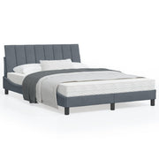 Bedframe 120x200 cm fluweel donkergrijs met LED