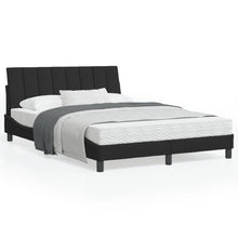 Bedframe Met Led-Verlichting Fluweel Zwart 120X200 Cm