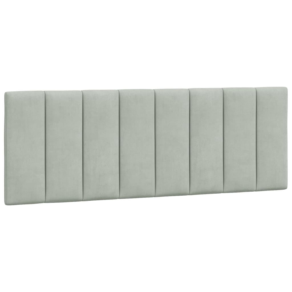 Bedframe Met Led-Verlichting Fluweel Lichtgrijs 140X190 Cm