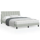 Bedframe 140x190 cm fluweel lichtgrijs met LED