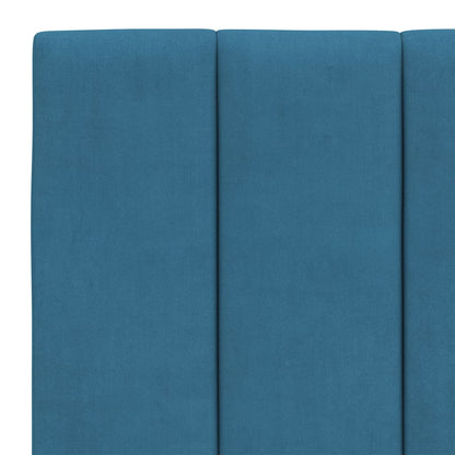 Bedframe Met Led-Verlichting Fluweel 140 x 190 cm Blauw