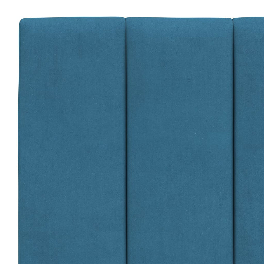 Bedframe Met Led-Verlichting Fluweel 140 x 190 cm Blauw