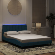 Bedframe fluweel blauw 140x190 cm met LED