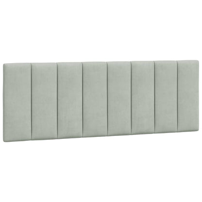 Bedframe Met Led-Verlichting Fluweel Lichtgrijs 140X200 Cm