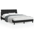 Bedframe zwart fluweel 140x200 cm LED