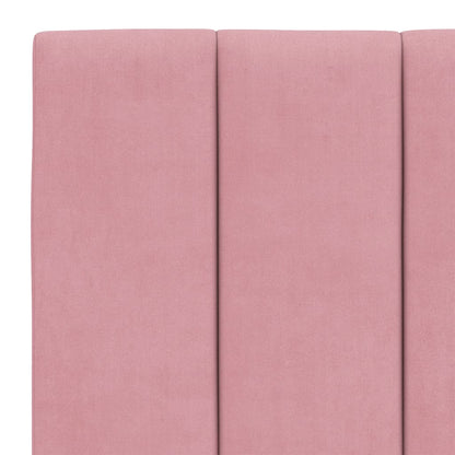 Bedframe Met Led-Verlichting Fluweel 140 x 200 cm Roze