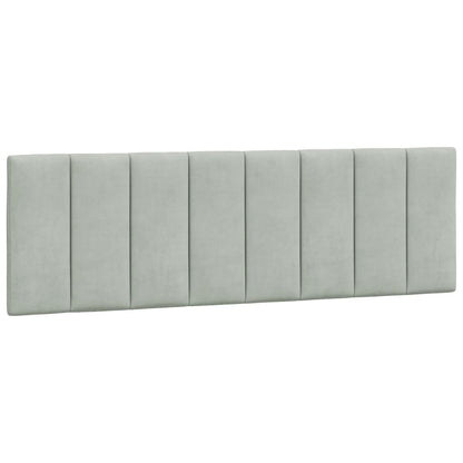 Bedframe Met Led-Verlichting Fluweel Lichtgrijs 160X200 Cm