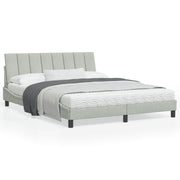 Bedframe 160x200 cm fluweel lichtgrijs met LED