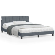 Bedframe 160x200 cm fluweel donkergrijs met LED