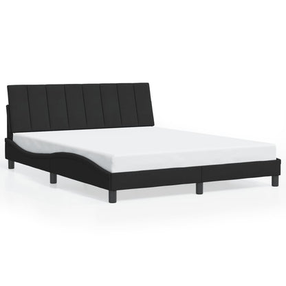 Bedframe Met Led-Verlichting Fluweel 160 x 200 cm Zwart