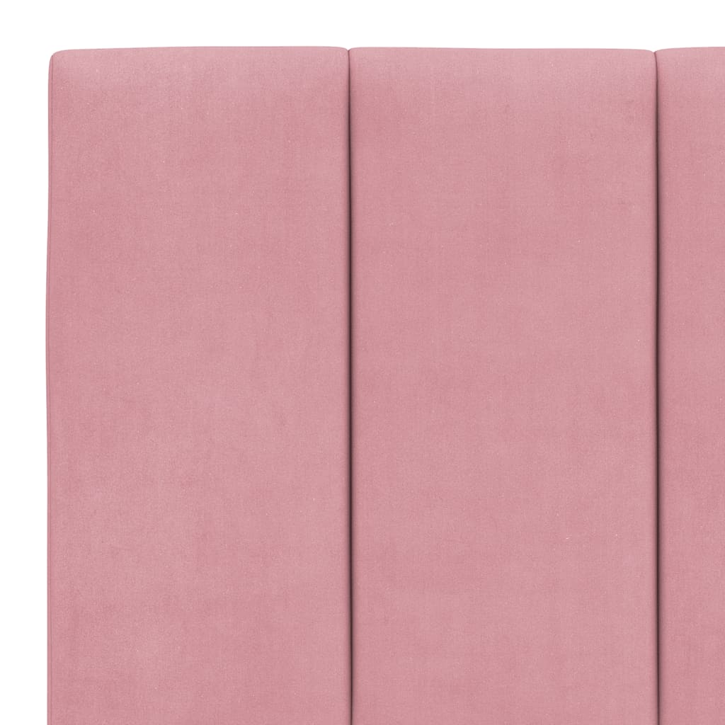 Bedframe Met Led-Verlichting Fluweel 160 x 200 cm Roze