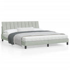 Bedframe 180x200 cm fluweel lichtgrijs LED