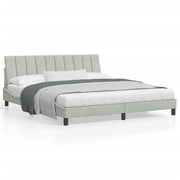 Bedframe 180x200 cm fluweel lichtgrijs LED